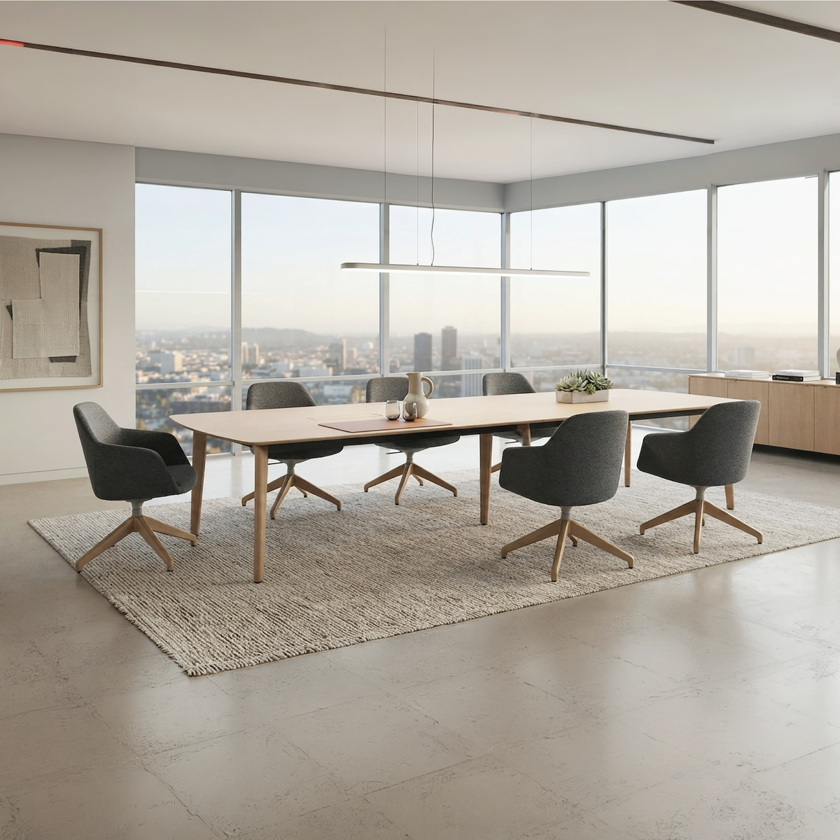 Conference Table with Oak Leg