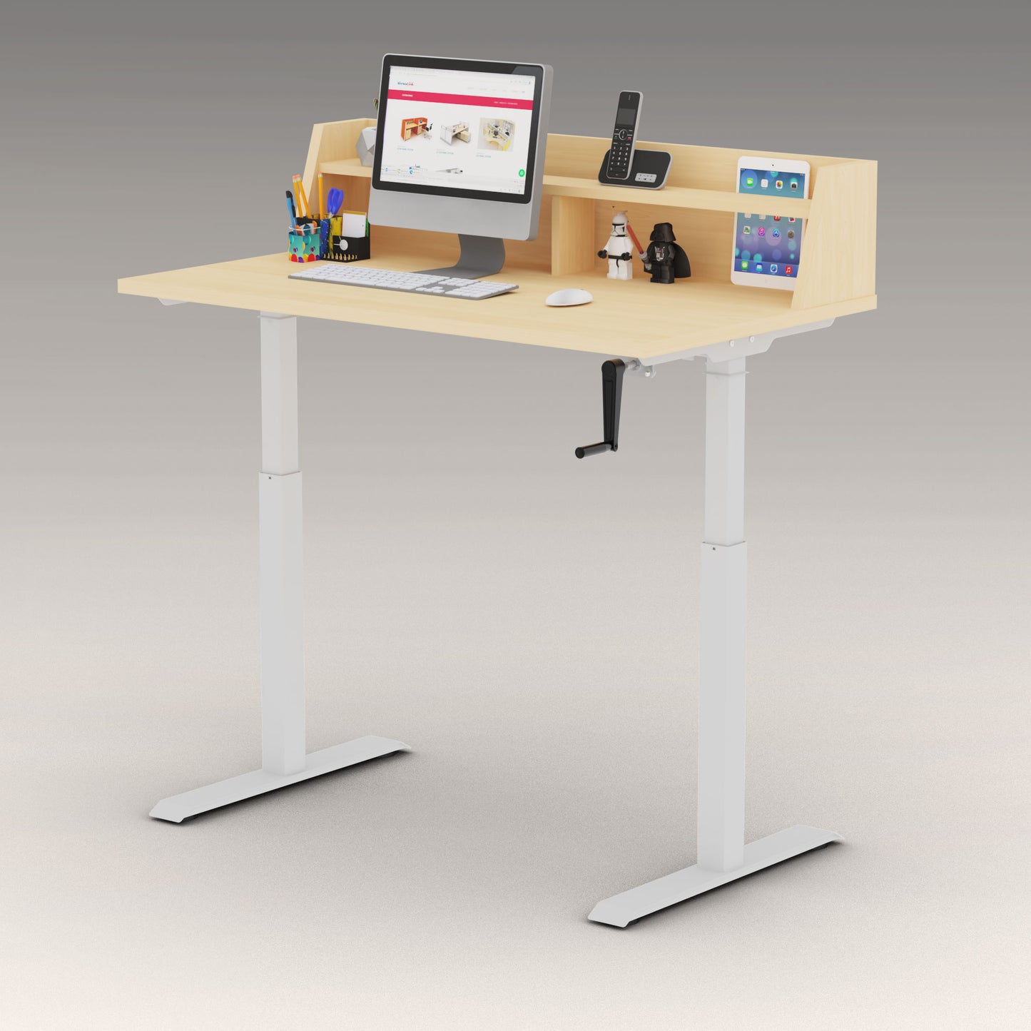 Hand Crank Height Adjustable Desk