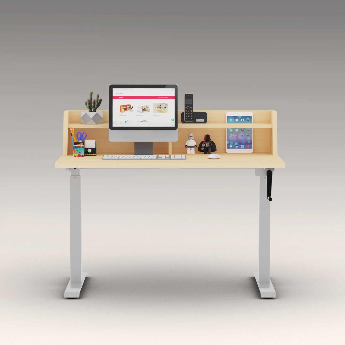 Hand Crank Height Adjustable Desk