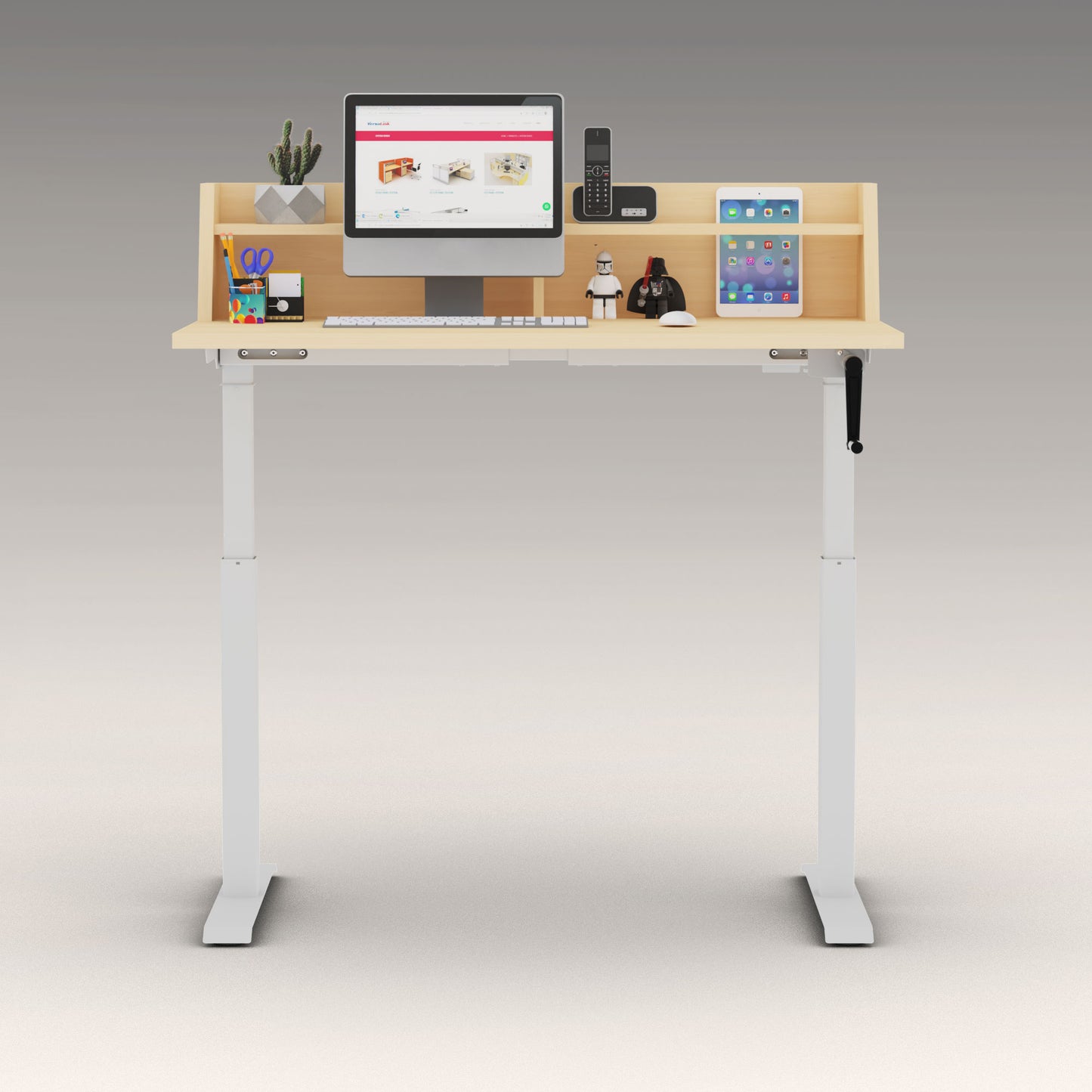 Hand Crank Height Adjustable Desk
