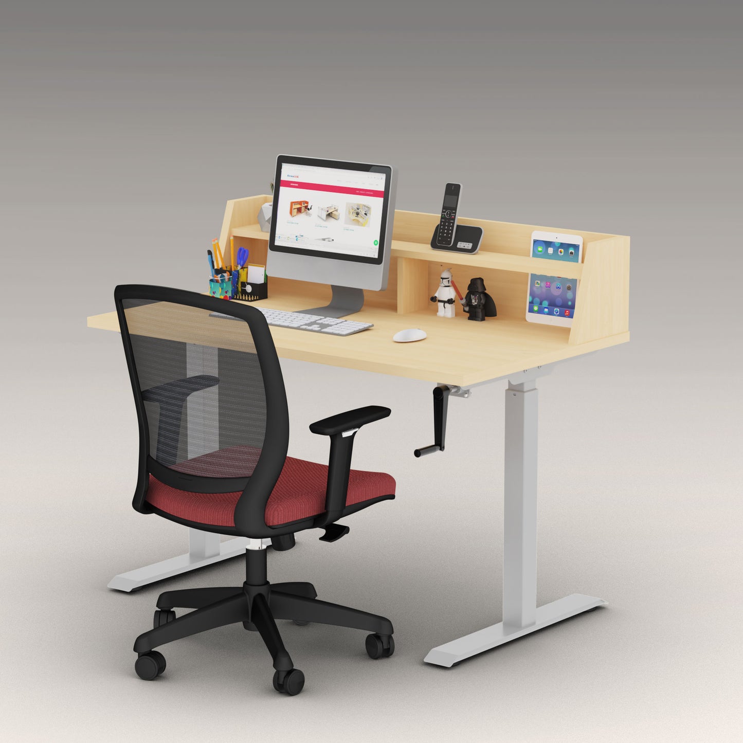 Hand Crank Height Adjustable Desk