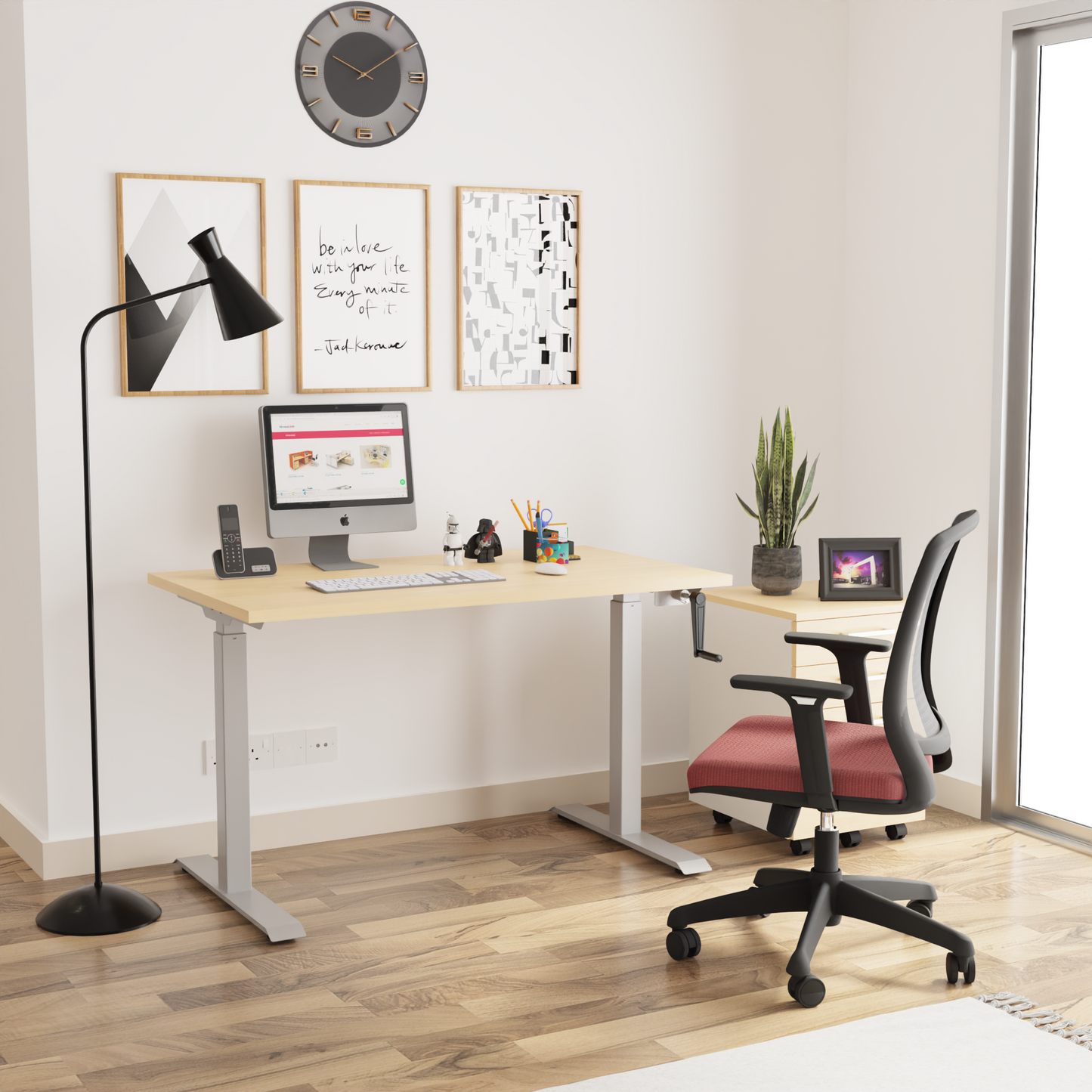 Hand Crank Height Adjustable Desk
