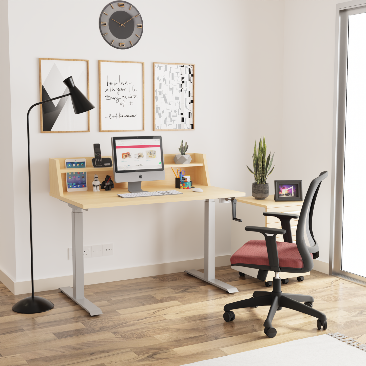 Hand Crank Height Adjustable Desk