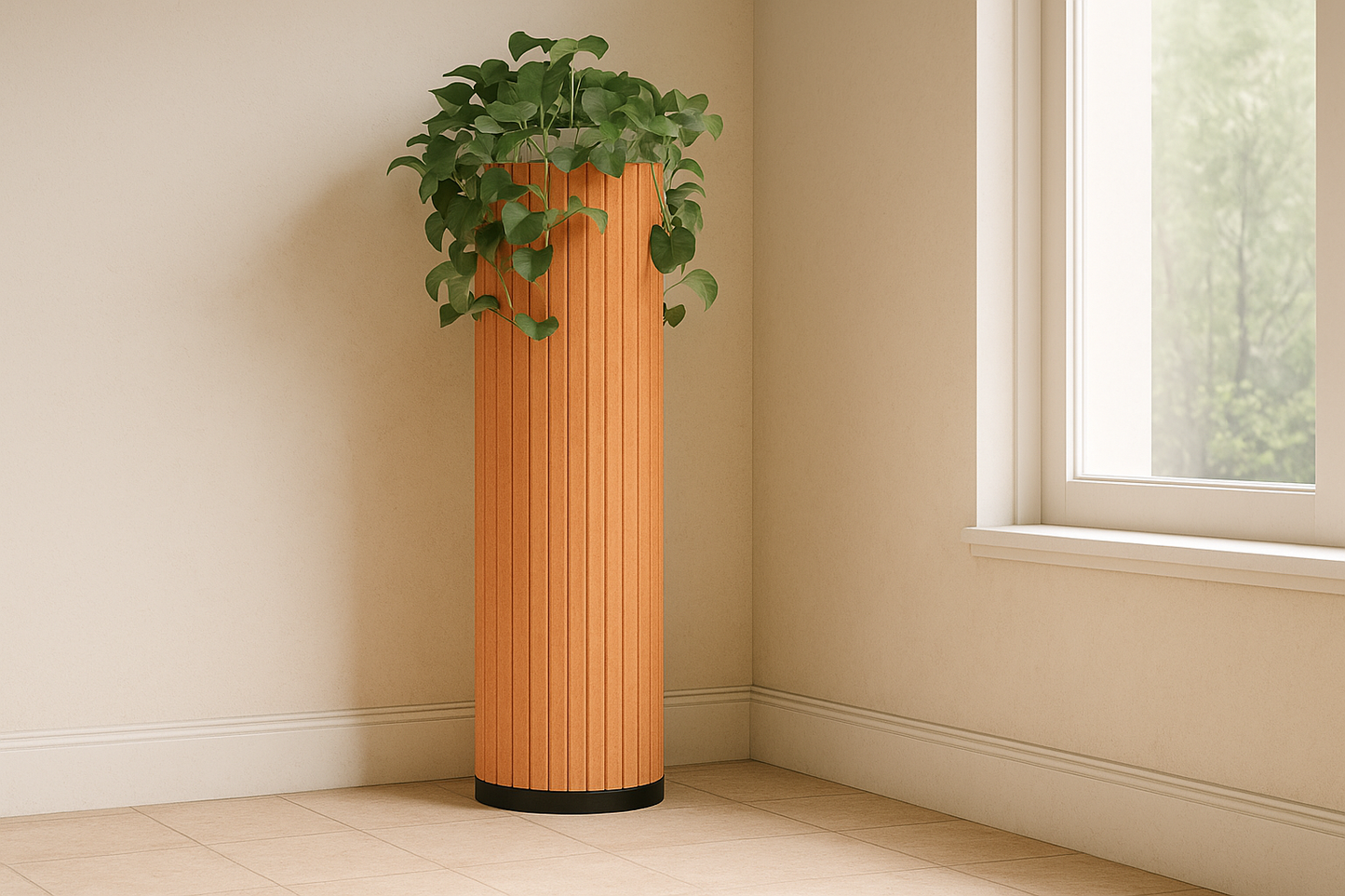 Sustainable PET Plant Column for Modern Workspaces