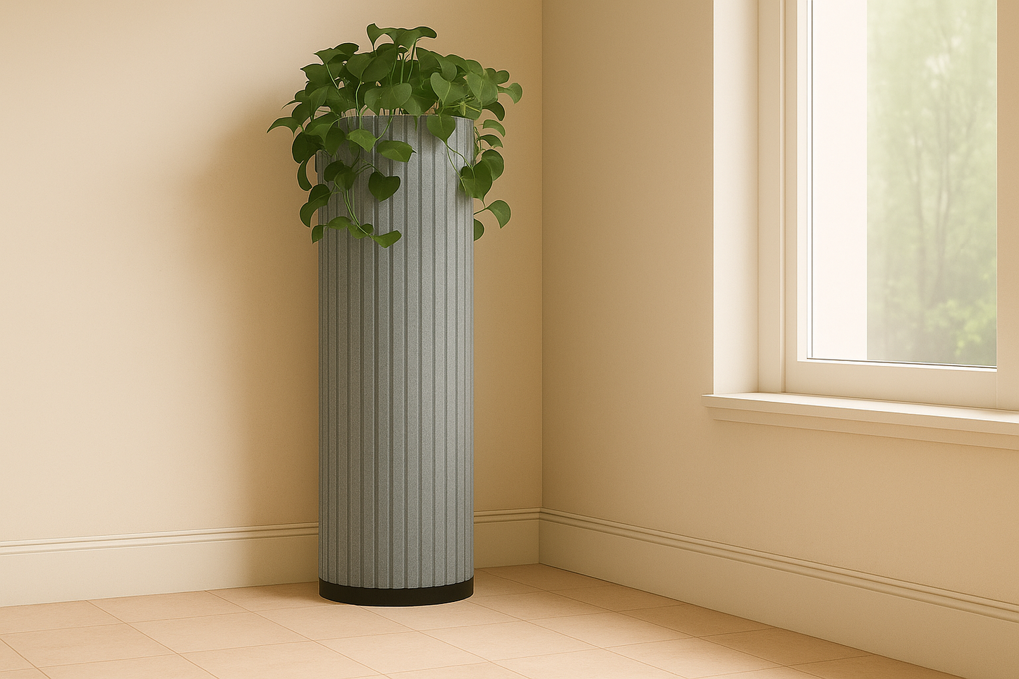 Sustainable PET Plant Column for Modern Workspaces