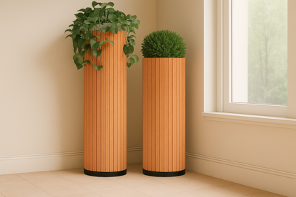 Sustainable PET Plant Column for Modern Workspaces