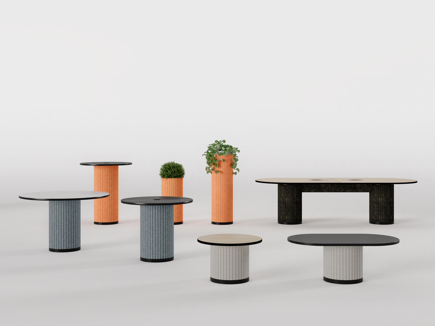Sustainable PET Plant Column for Modern Workspaces