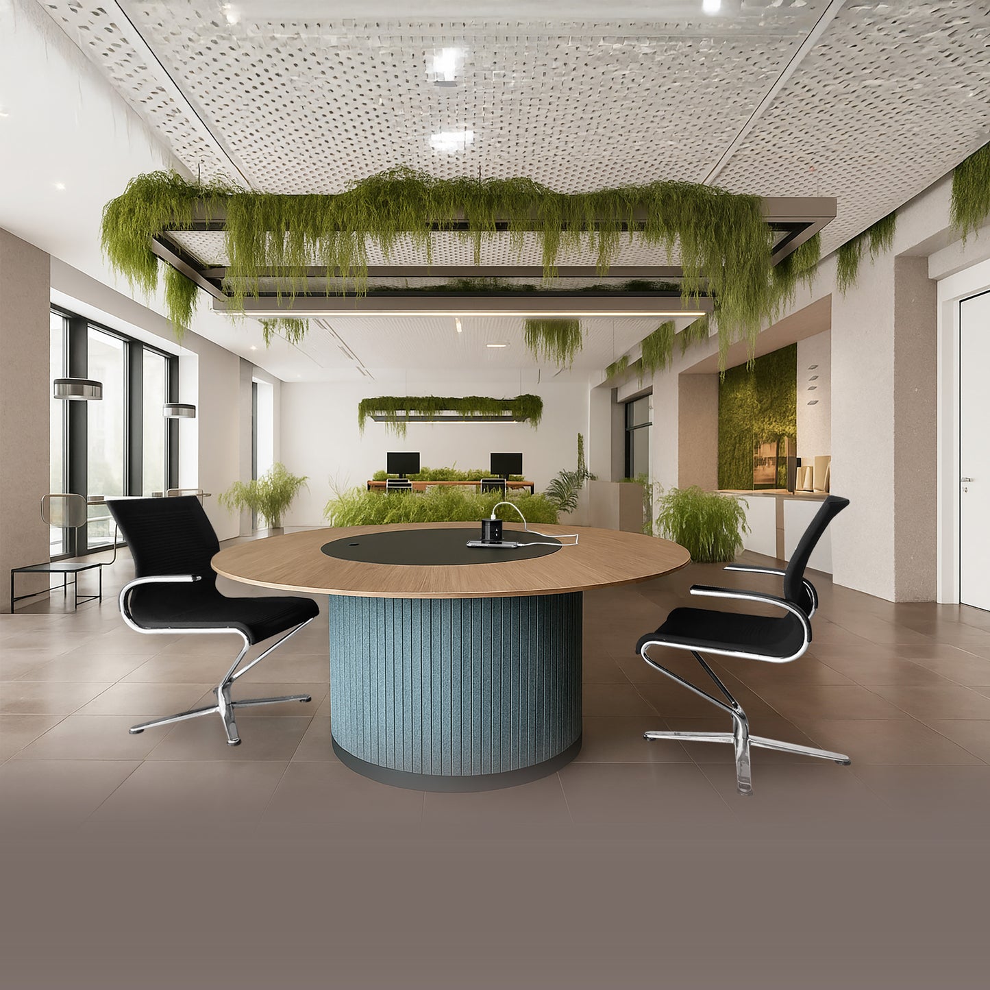 Modimeet - Collaborative Standing Height Table with Planter Column