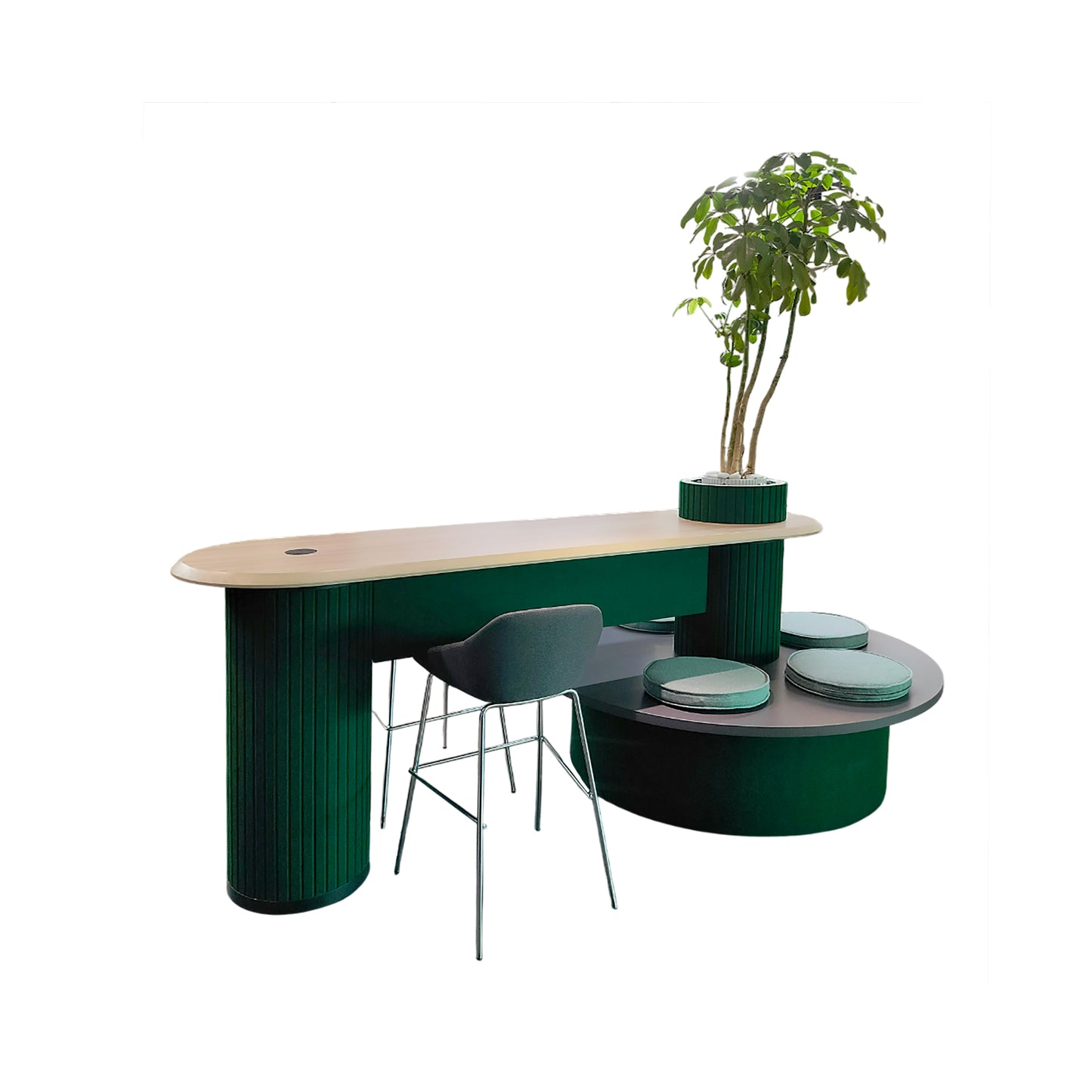 Modimeet - Collaborative Standing Height Table with Planter Column