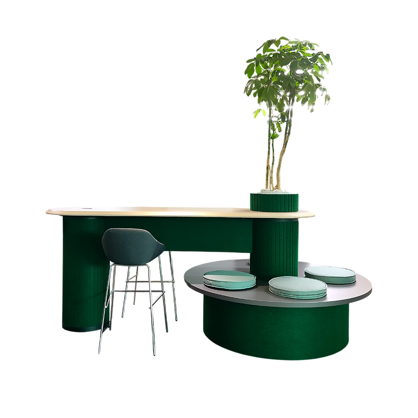 Modimeet - Collaborative Standing Height Table with Planter Column