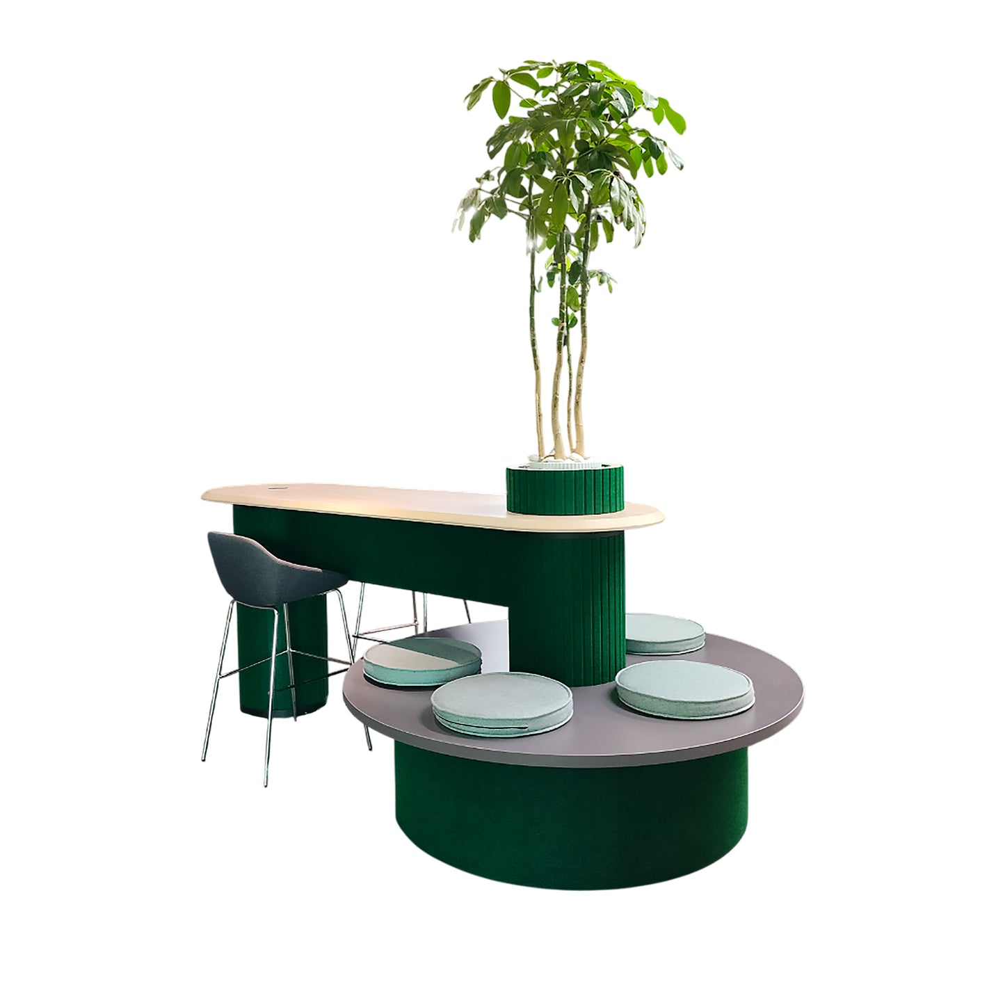 Modimeet - Collaborative Standing Height Table with Planter Column
