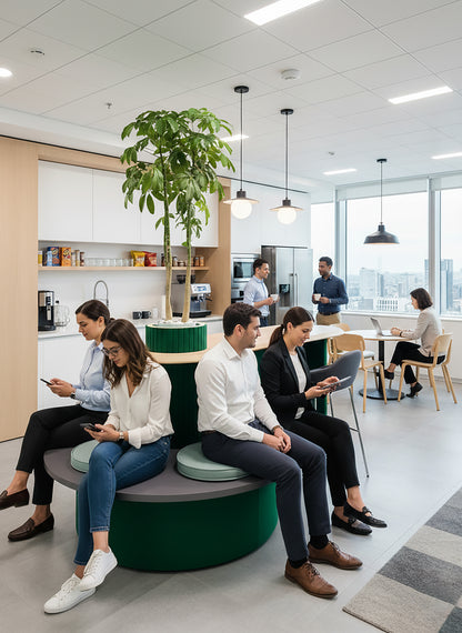 Modimeet - Collaborative Standing Height Table with Planter Column